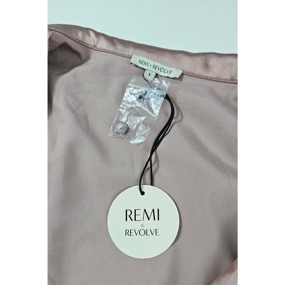 NWT Marissa Top Dusty Pink REMI x REVOLVE adjustable flirty drape sexy satin L - Picture 7 of 11